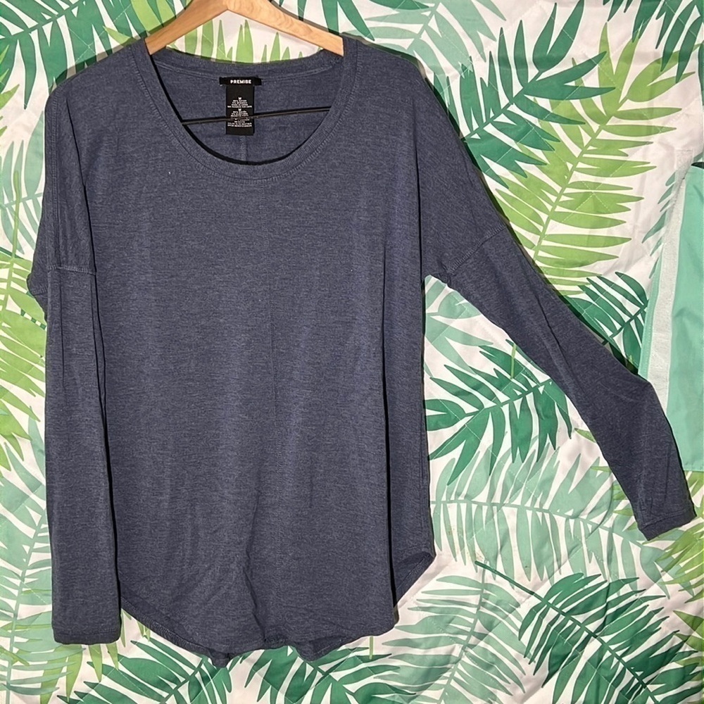 Premise long sleeve top size medium color blue - Picture 4 of 6